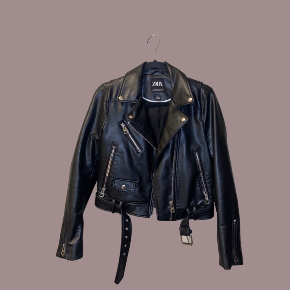 Black leather jacket